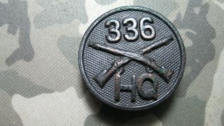 Wwi Collar Disk 336th Infantry Regiment,  Hq Insignia