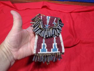Vintage Native American Indian Beaded Bag 5