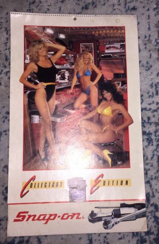 1989 Snap - On Tools Vintage Pin Up Girl Collectible Calendar Bikini 80’s