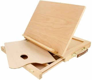 U.  S.  Art Supply Solid Solana Adjustable Wood Desk Table Easel