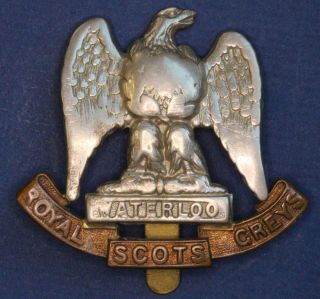 British Army Military Ww1 Royal Scots Greys Cap Badge [17980]