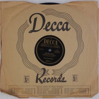 Billie Holiday: Lover Man Us ’45 Decca 23391 Jazz 78 E,