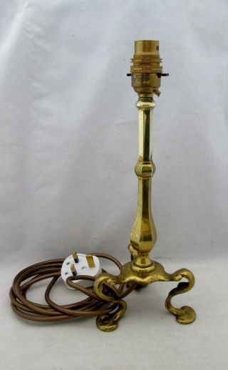 Edwardian Brass Pullman Table Lamp V Ltd,  C1910 Rewired,  Pat