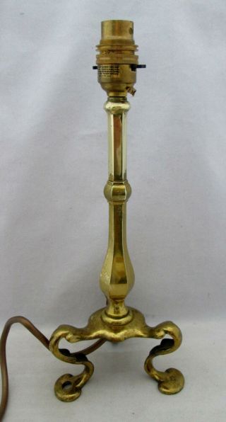 EDWARDIAN BRASS PULLMAN TABLE LAMP V LTD,  C1910 REWIRED,  PAT 2