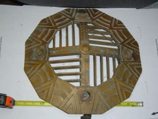 Antique Vintage All Brass Art Deco Ceiling Light Fixture With 4 Lights