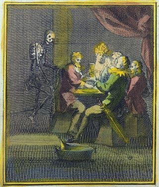 1737 A Santa Clara Dance Of Death - The Dinner Party - Engraving