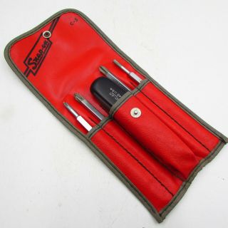 Vintage Snap On Tools Ssdd42 Reversible Screwdriver Set Kit With Pouch