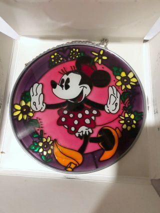 Vintage Minnie Mouse Glass Wall Hang Sun Catcher By Dale Tiffany Inc Disney