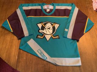 Vintage 1997 - 99 Anaheim Mighty Ducks Ccm Third Alternate Hockey Jersey Men Small