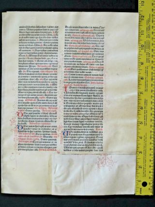 Flawed Extremely Rare Incunabula Breviary Lf.  Vellum,  Jenson1478,  Deco Initials