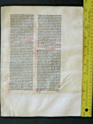 Flawed Extremely Rare Incunabula Breviary Lf.  Vellum,  Jenson1478.  Deco Initials