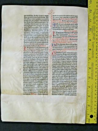 Flawed extremely rare incunabula Breviary lf.  vellum,  Jenson1478.  deco initials 2
