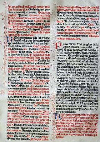 Flawed extremely rare incunabula Breviary lf.  vellum,  Jenson1478.  deco initials 3