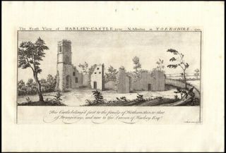 1726 1st Ed Samuel Buck Engraving Harsley Castle Yorkshire England Buck 