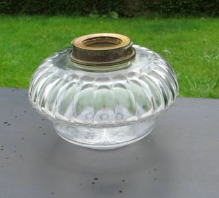 Antique Cut Glass Oil Lamp Drop In Font/fount - Duplex Bayonet Collar