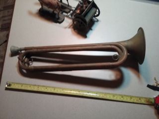 Vintage Us Regulation Horn Bugle Trumpet Military Instrument With Mouthpiece
