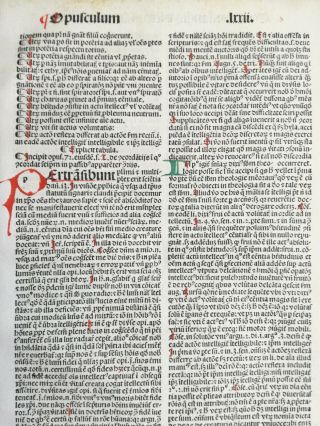 Rubricated Incunable Leaf Folio Thomas Aquinas (23) - 1490