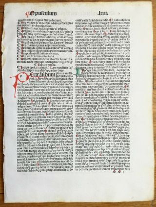 Rubricated Incunable Leaf Folio Thomas Aquinas (23) - 1490 2