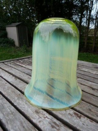 Stunning Antique Vintage Uranium Vaseline Glass Light Lamp Shade.
