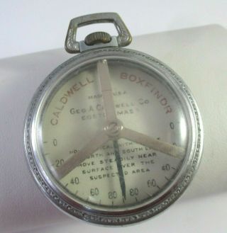 Rare Vintage Caldwell Box Finder Pocket Compass George Caldwell Co.  Boston