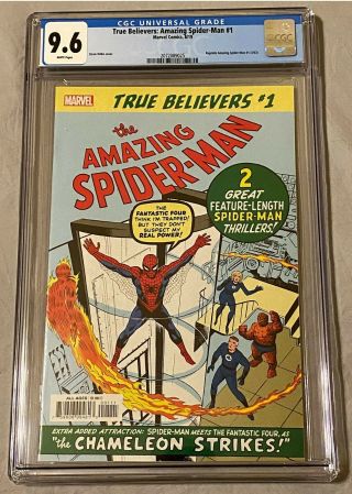 The Spider - Man 1 Cgc White Pages 8/19 Near Plus Grade Case