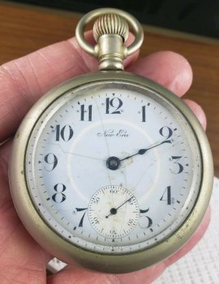 Antique Era Engraved Open Face Us Made Pocket Watch - Repair