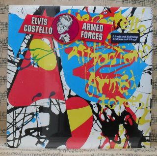 Factory Elvis Costello Armed Forces Canada Yellow Vinyl Lp Hype Stickers