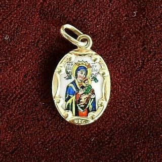 Vintage Solid 14k Gold Charm Lady Perpetual Help Perpetuo Socorro Catholic Gift