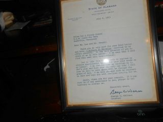 George C.  Wallace - Hand Signed Letter To Wsm Grand Ole Opry