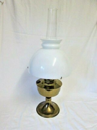 An Aladdin Brass No.  23 Paraffin Oil Lamp,  Shade