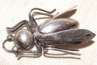 Pre 1948 Vintage Mexican Sterling Silver Wasp Bee Pin 925 Rm Mexico No Eagle