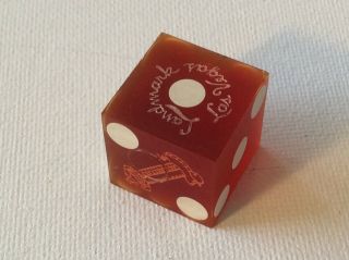 Rare Old Landmark Hotel Cancelled Casino Dice (die) No Numbers With Rare Orange