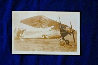 Rppc,  Wwi German Fighter Plane W/ Pilots And Officers In The Background