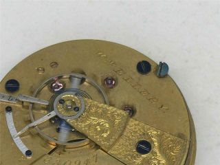 1857 Model Wm.  Ellery Grade American Waltham Watch Movement & Dial - Runs