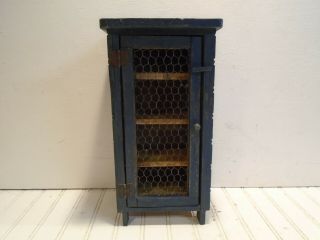 Antique Salesman Sample Pie Safe Hutch - Doll Miniature - Jewelry Box