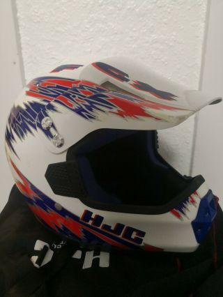 Vintage Hjc Motocross Helmet Fgx 3 Dirt Bike Mx (size L) Snell M95 Dot