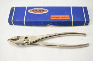 Vintage Dunlap Tools Combination Slip Joint Pliers Chrome Usa 8 " Craftsman Usa