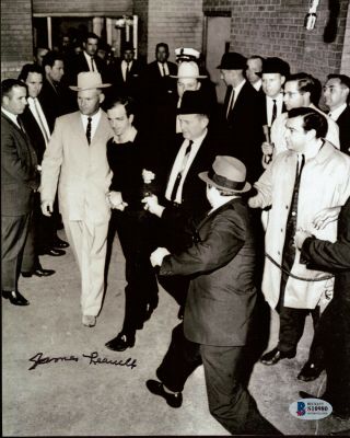 Jim James Leavelle Signed 8x10 Photo Beckett Bas Jfk Lee Harvey Oswald 3
