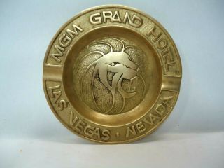 Vintage Mgm Grand Hotel Las Vegas Brass Ashtray