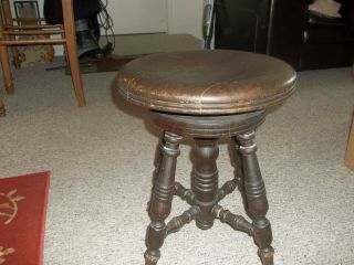 A Merriam & Co Victorian Style Antique Piano Stool