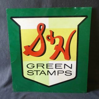 Vintage 1962 S&h Green Stamps Store Display Metal Sign