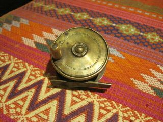 Antique Brass Flyfishing Reel Made In France With Horn Handle: Attn.  Collectors