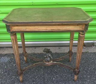 Antique French Country Hand Painted Shabby Chic Rustic Side Coffee Table
