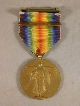 United States Wwi Victory Medal With France Campaign Bar