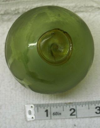 So964 Authentic Japanese Glass Fishing Float Light Lime Green 3 1/4 "