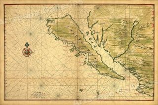 1650 Map Of California Shown As An Island Unusual Error Map - 16x24