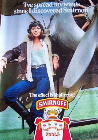 Etro 1970s - Smirnoff Poster.  Female Pilot Interest