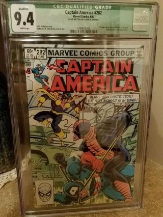Captain America 282 Cgc 9.  4 Signed By Mike Zeck