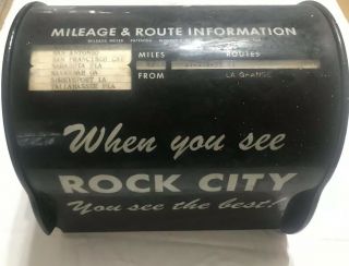 Vintage See Rock City Americana Mileage And Route Information Rolodex Box