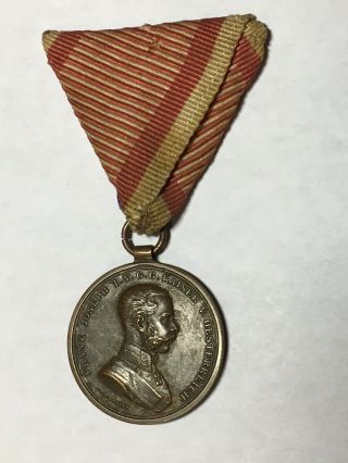 Ww1 Era Austrian Franz Joseph Der Tapferkeit Bravery War Medal With Ribbon